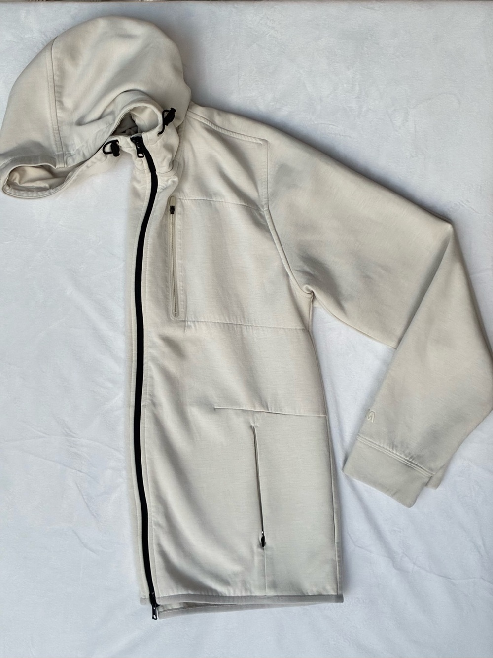 Men's Lightweight Hooded Zip Jacket in Off-White